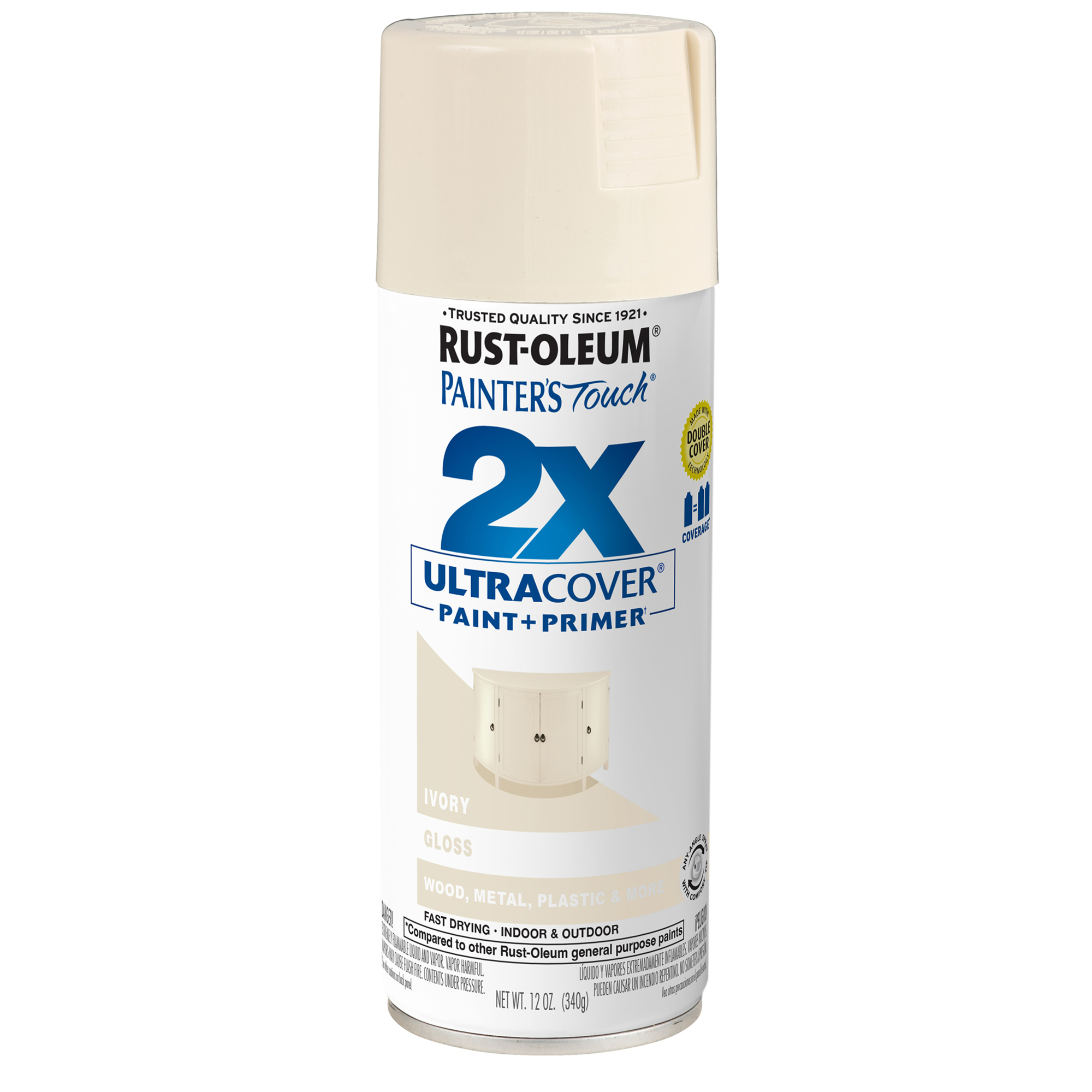 Rust-Oleum Painter's Touch 2X Spray Paint - 12 Oz., Gloss Ivory, 6 Pk, Model# 334035DS